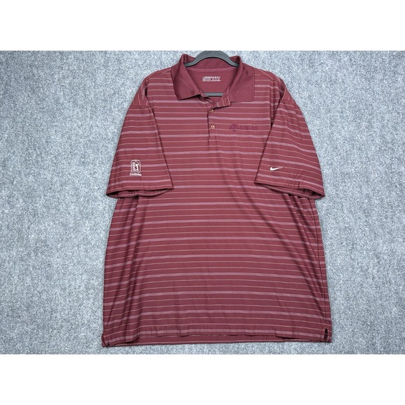Nike Golf Polo Logo‎ TPC Scottsdale Waste Management Open Dri-Fit Mens XXL Red